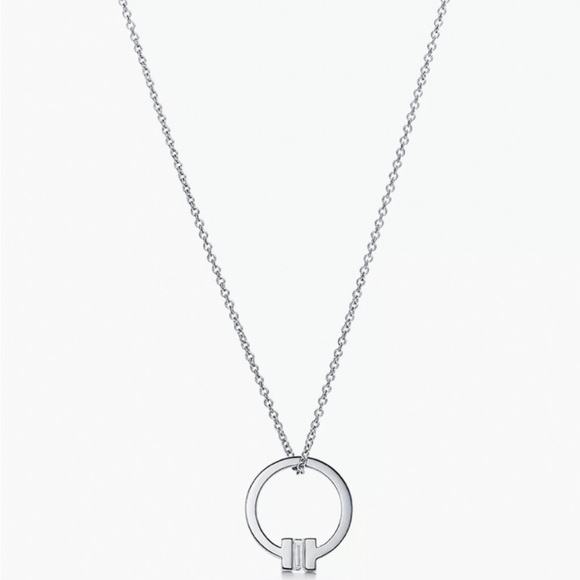 Tiffany T collection white gold diamond necklace - Picture 2 of 5